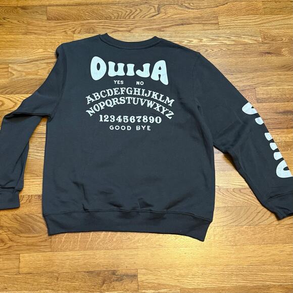 Ouija Women’s Medium Charcoal Gray Long Sleeve Crewneck Sweatshirt Cozy Goth New - Picture 6 of 7